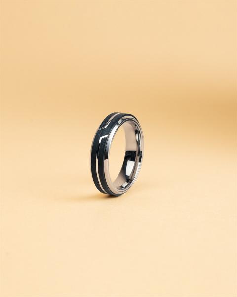 Titanring mit geschmiedetem Carbon-Finish - Rex Silver